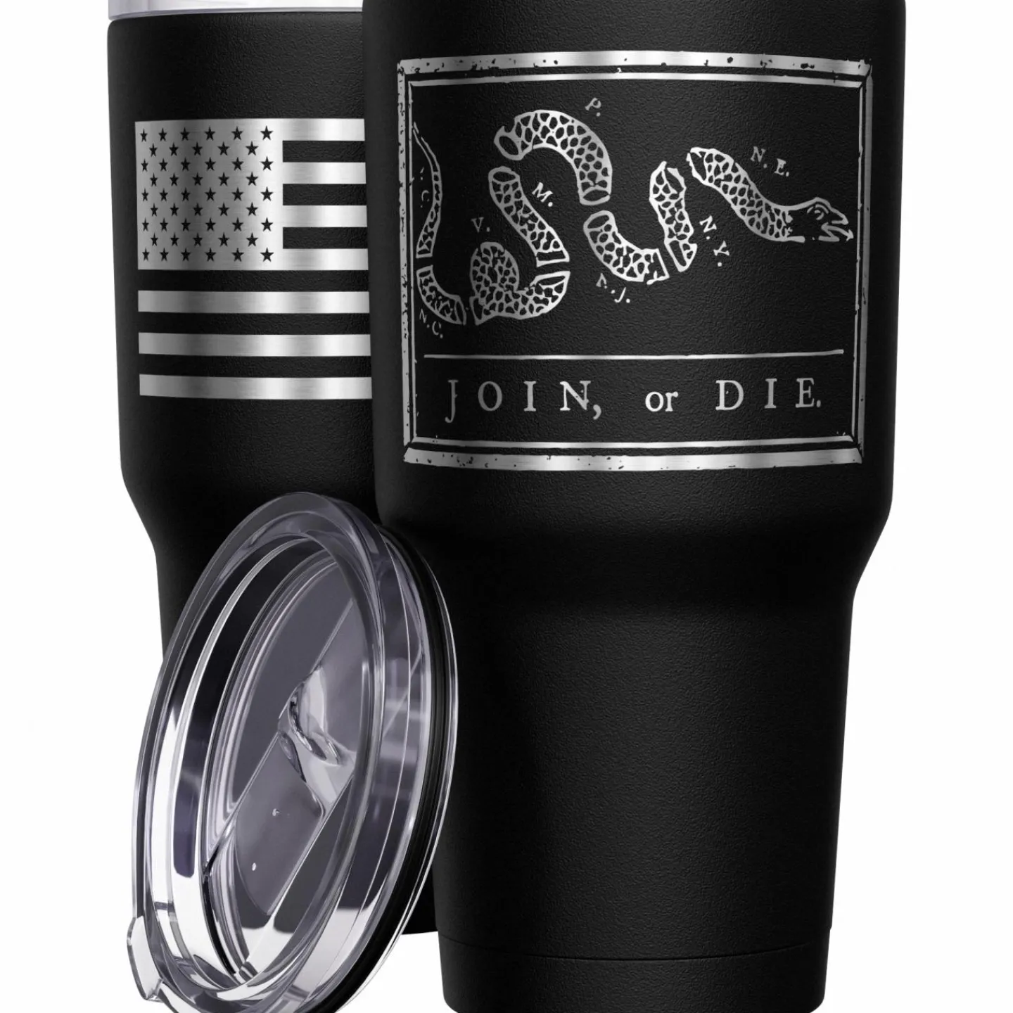 We The People Holsters Join or Die + American Flag Stainless Steel Tumbler New