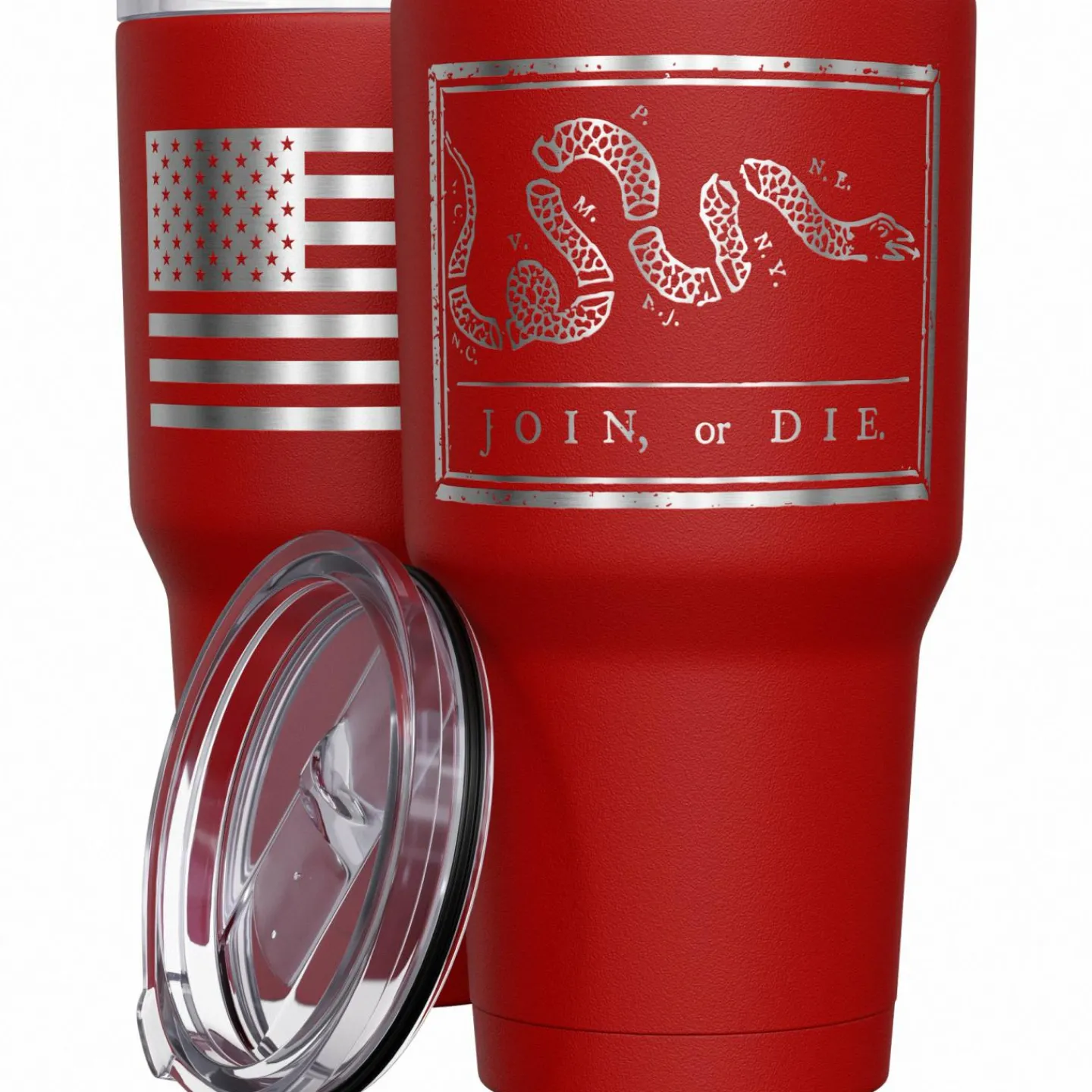 We The People Holsters Join or Die + American Flag Stainless Steel Tumbler New