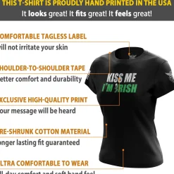We The People Holsters Kiss me, I'm F'n Irish Women's Short Sleeve Shirt Black Best