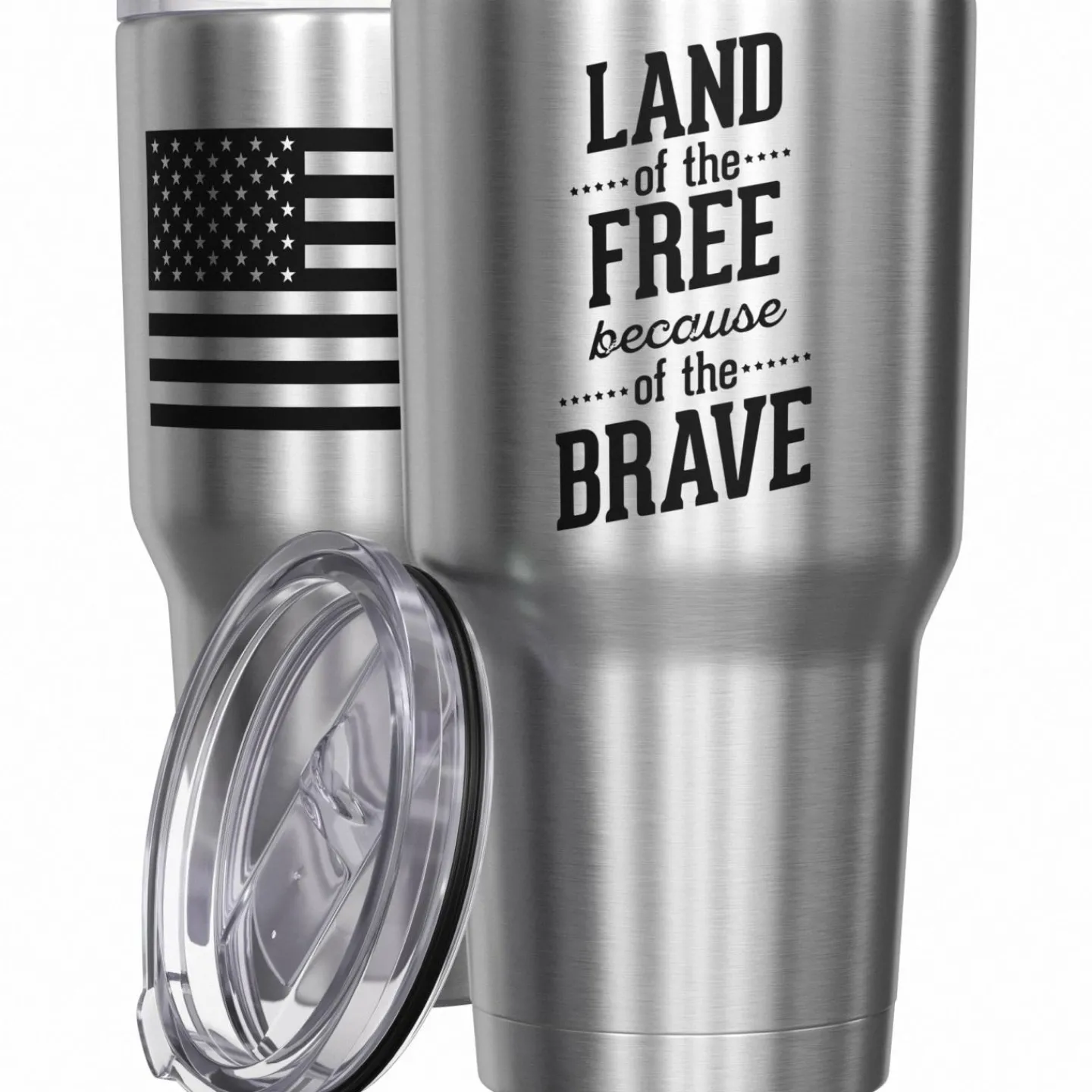 We The People Holsters Land Of The Free Because Of The Brave Stainless Steel Tumbler