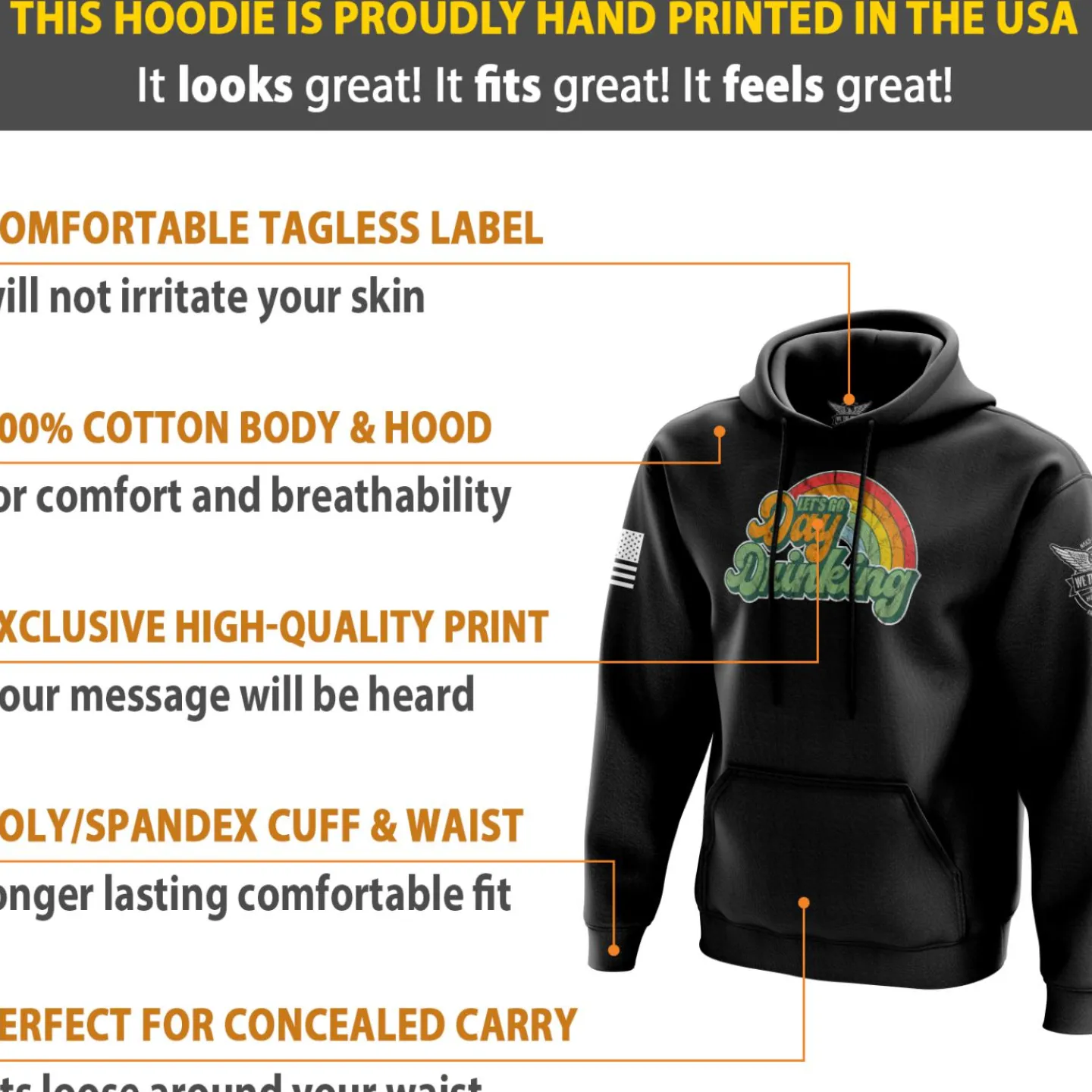 We The People Holsters Let's Go Day Drinking Hoodie Black Outlet