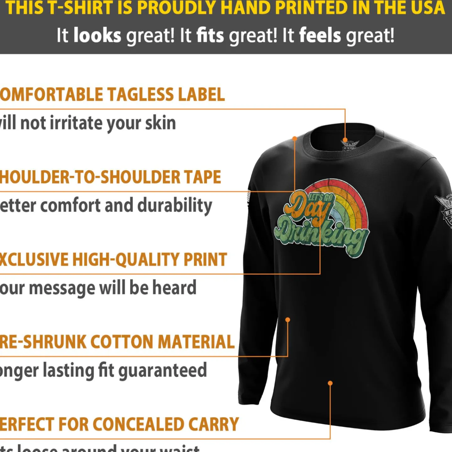 We The People Holsters Let's Go Day Drinking Long Sleeve Shirt Black Discount