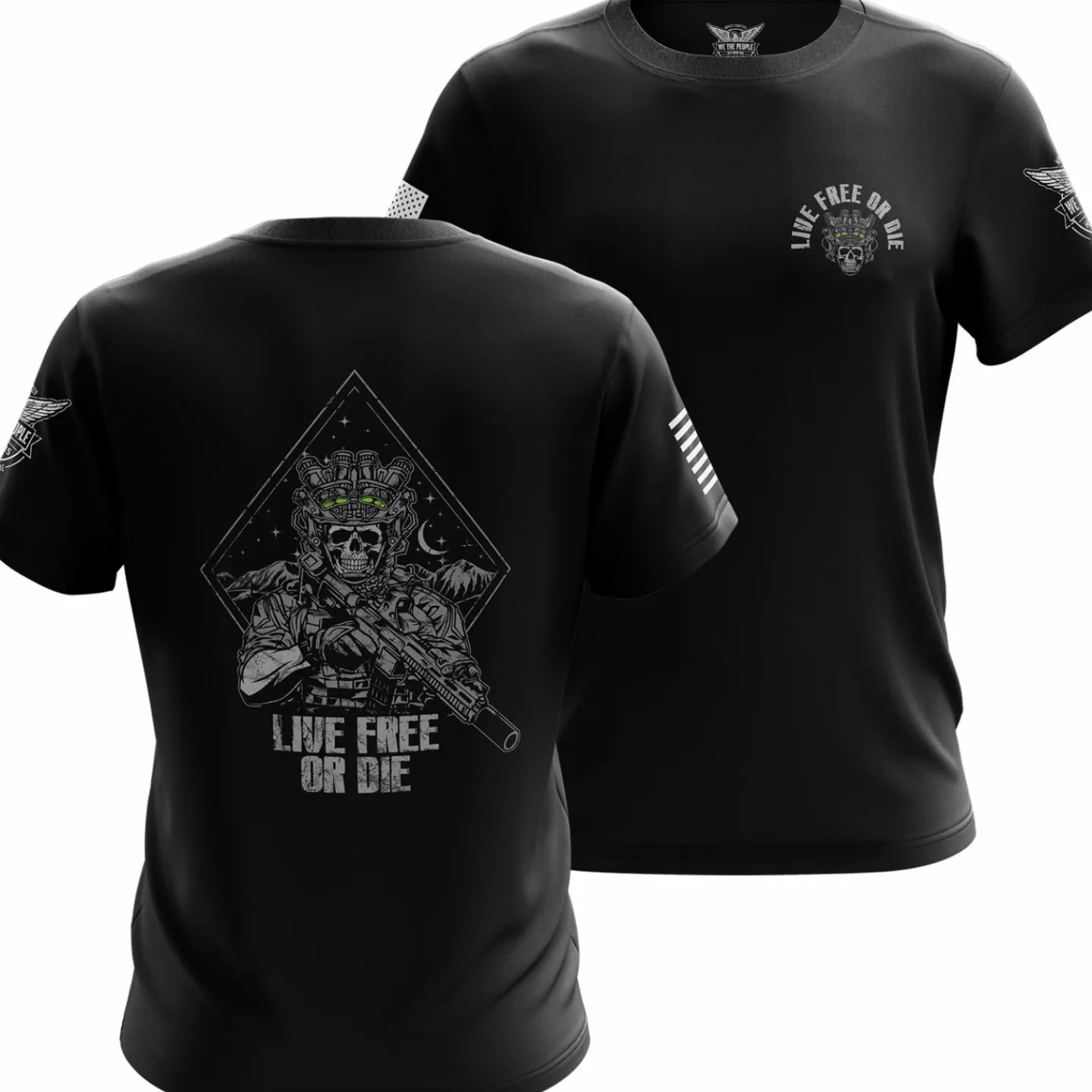 We The People Holsters Live Free or Die Short Sleeve Shirt Black New