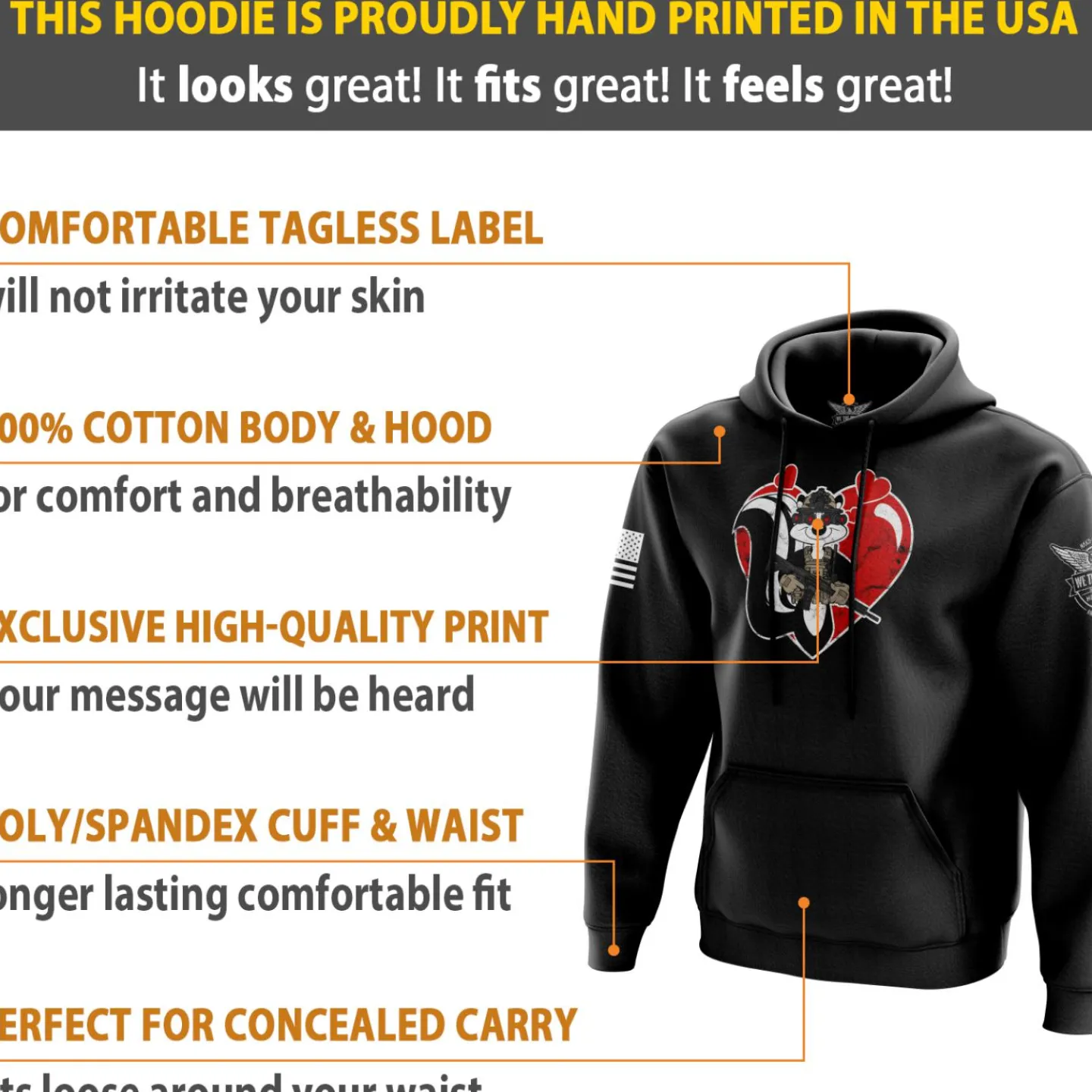 We The People Holsters Love Le Pew Hoodie Black Hot