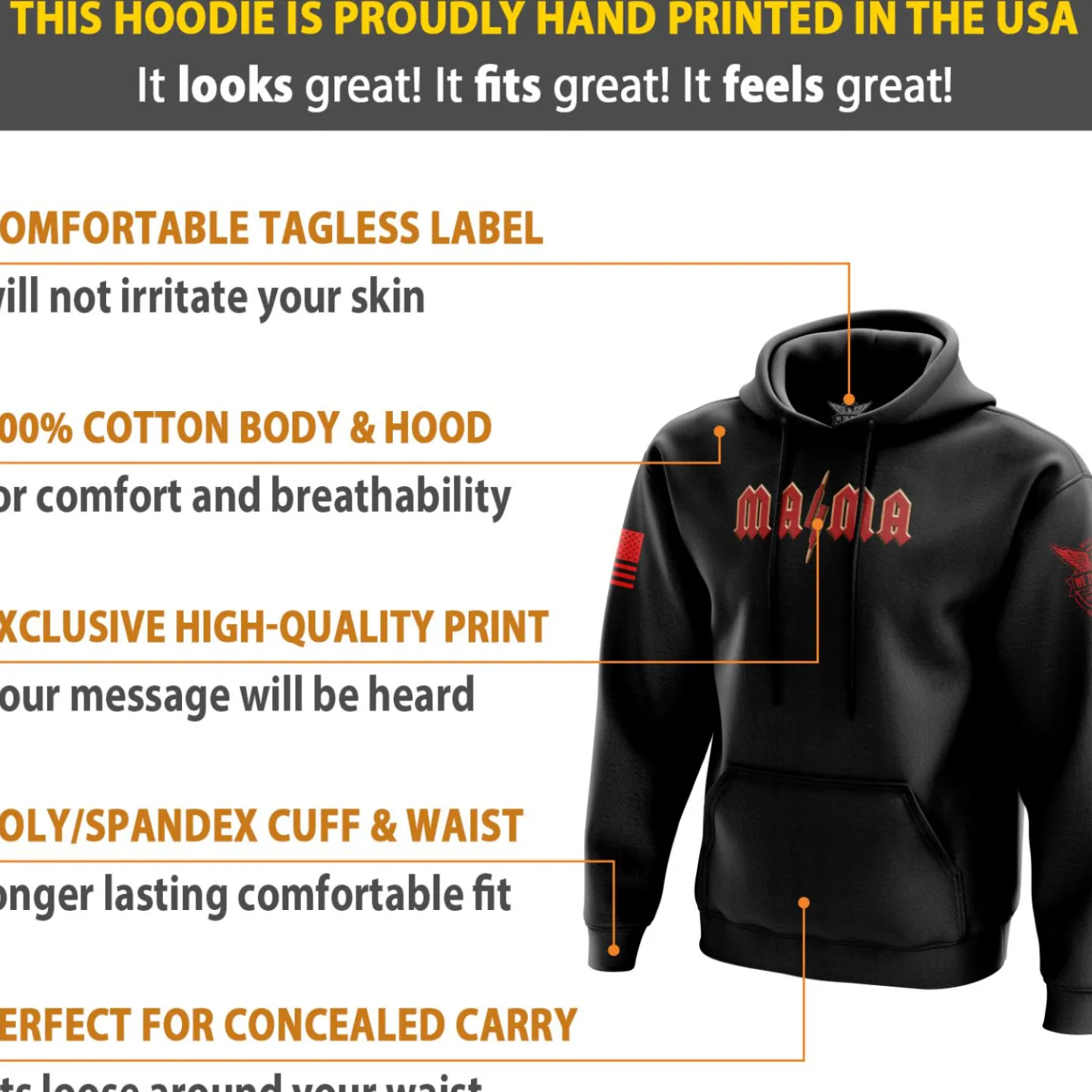 We The People Holsters Moms Rock Hoodie Black Clearance