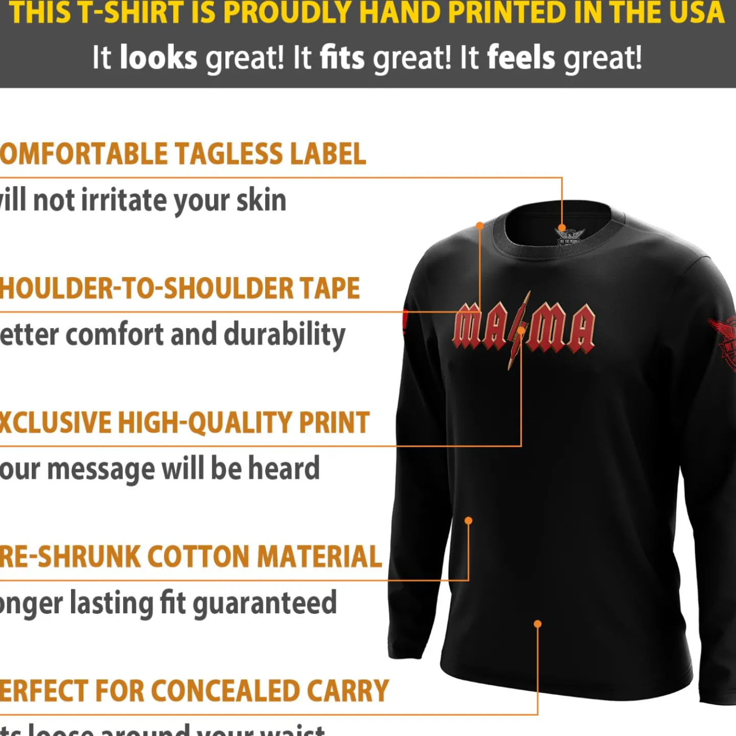 We The People Holsters Moms Rock Long Sleeve Shirt Black Hot