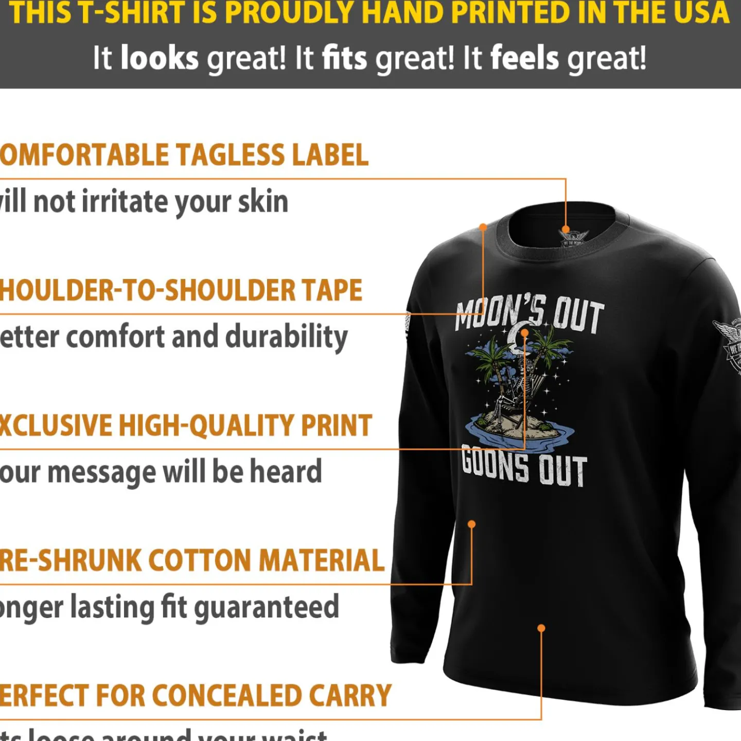 We The People Holsters Moon's Out Goons Out Long Sleeve Shirt Black Online