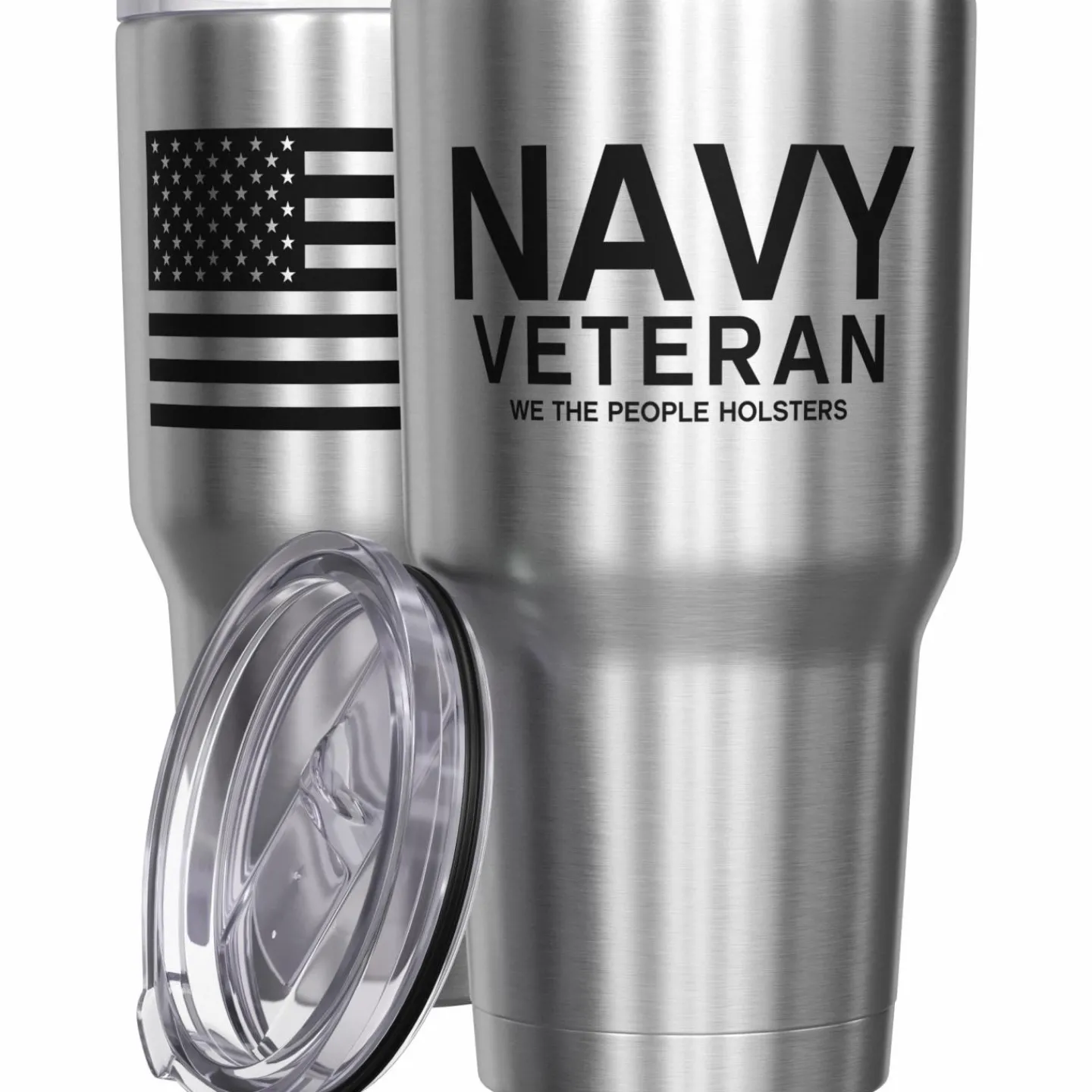 We The People Holsters Navy Vet + American Flag Stainless Steel Tumbler Best