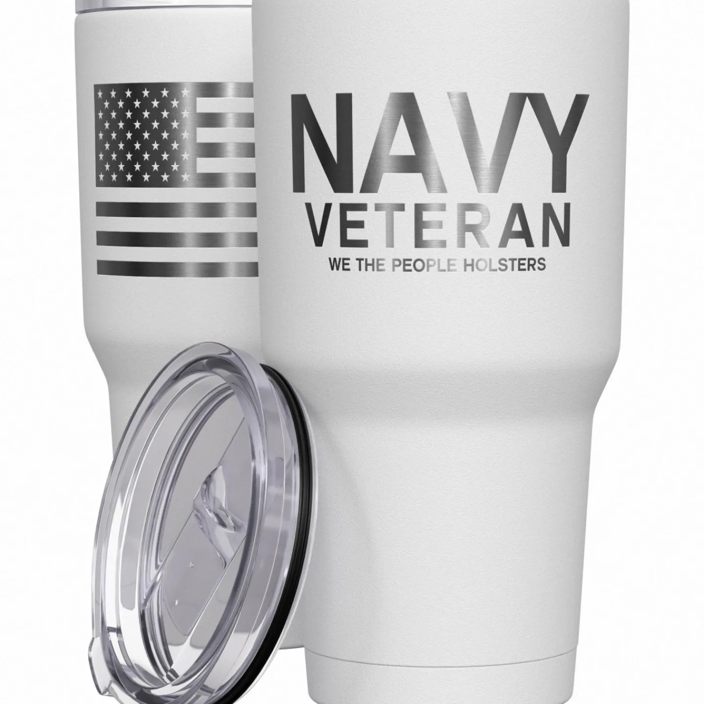 We The People Holsters Navy Vet + American Flag Stainless Steel Tumbler Best
