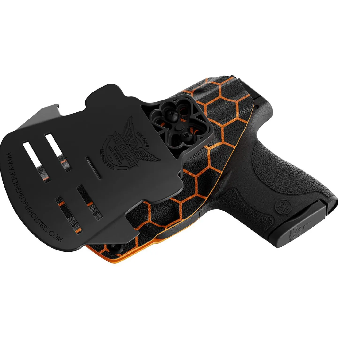 We The People Holsters Orange Honeycomb Custom Printed Holster - OWB Kydex Holster Online