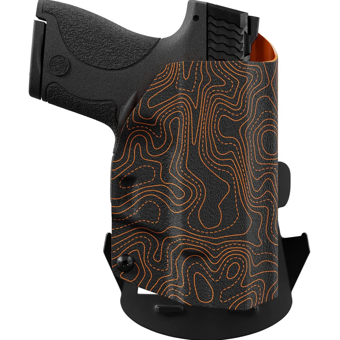 We The People Holsters Orange Topographic Map Custom Printed Holster - OWB Kydex Holster Clearance