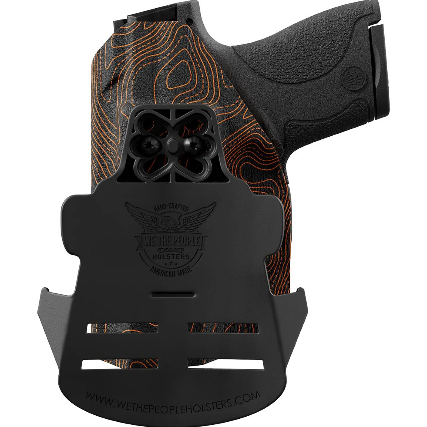 We The People Holsters Orange Topographic Map Custom Printed Holster - OWB Kydex Holster Clearance