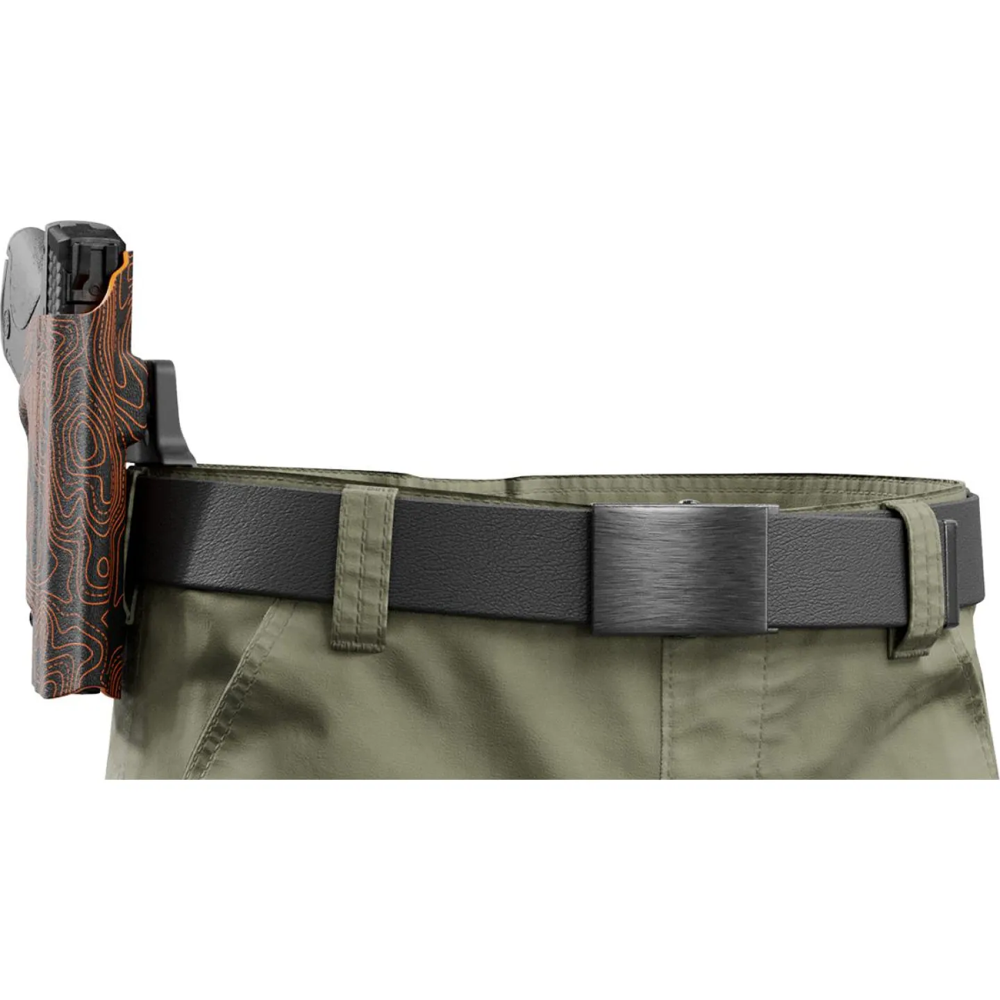 We The People Holsters Orange Topographic Map Custom Printed Holster - OWB Kydex Holster Clearance