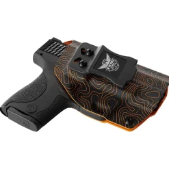 We The People Holsters Orange Topographic Map Custom Printed Holster - IWB Kydex Holster Best