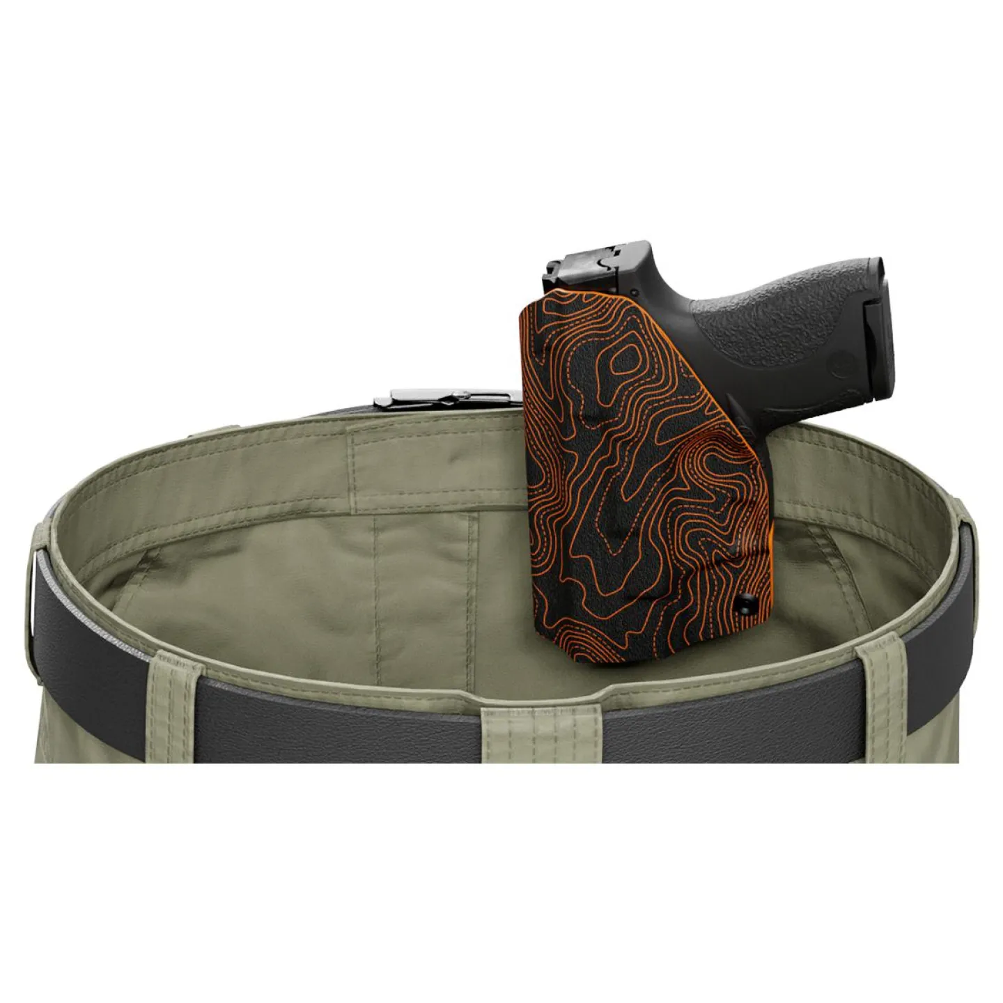 We The People Holsters Orange Topographic Map Custom Printed Holster - IWB Kydex Holster Best