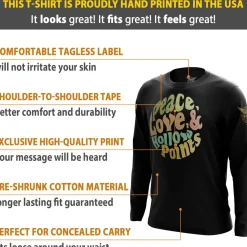 We The People Holsters Peace, Love, & Hollow Points Long Sleeve Shirt Black Discount