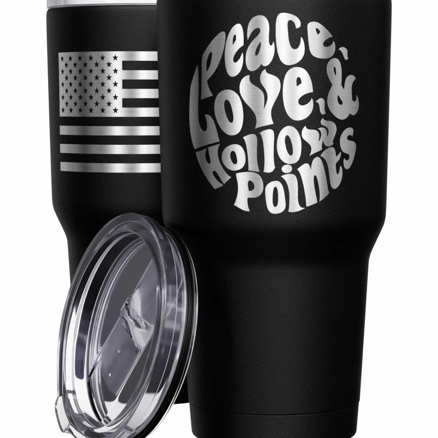 We The People Holsters Peace, Love, & Hollow Points Stainless Steel Tumbler New