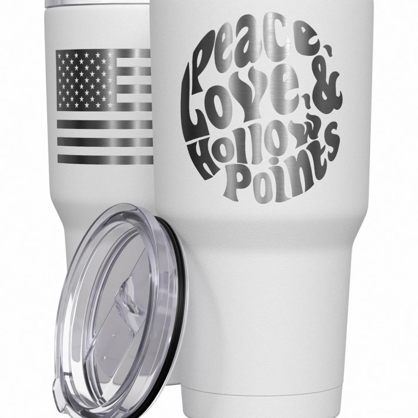 We The People Holsters Peace, Love, & Hollow Points Stainless Steel Tumbler New