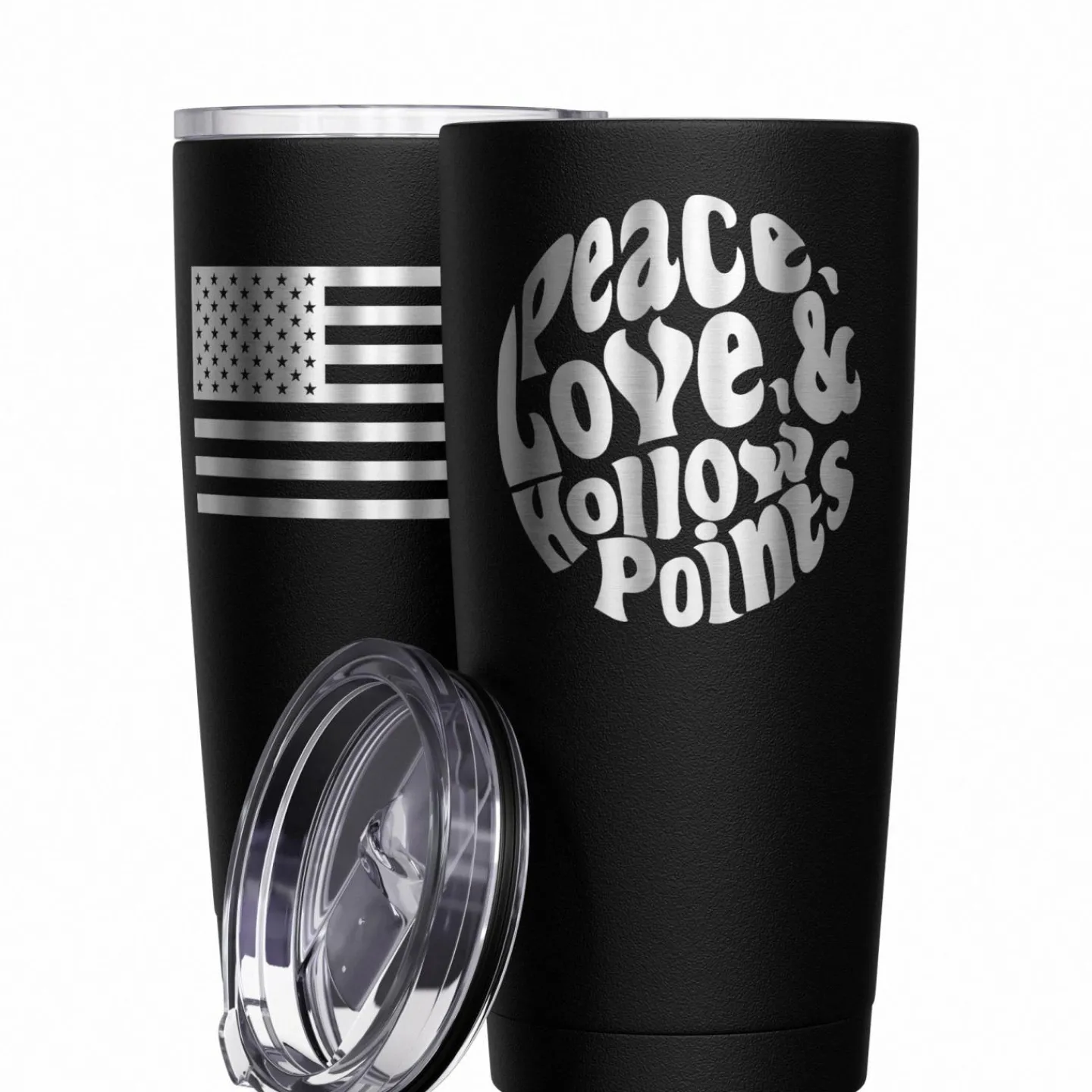 We The People Holsters Peace, Love, & Hollow Points Stainless Steel Tumbler New