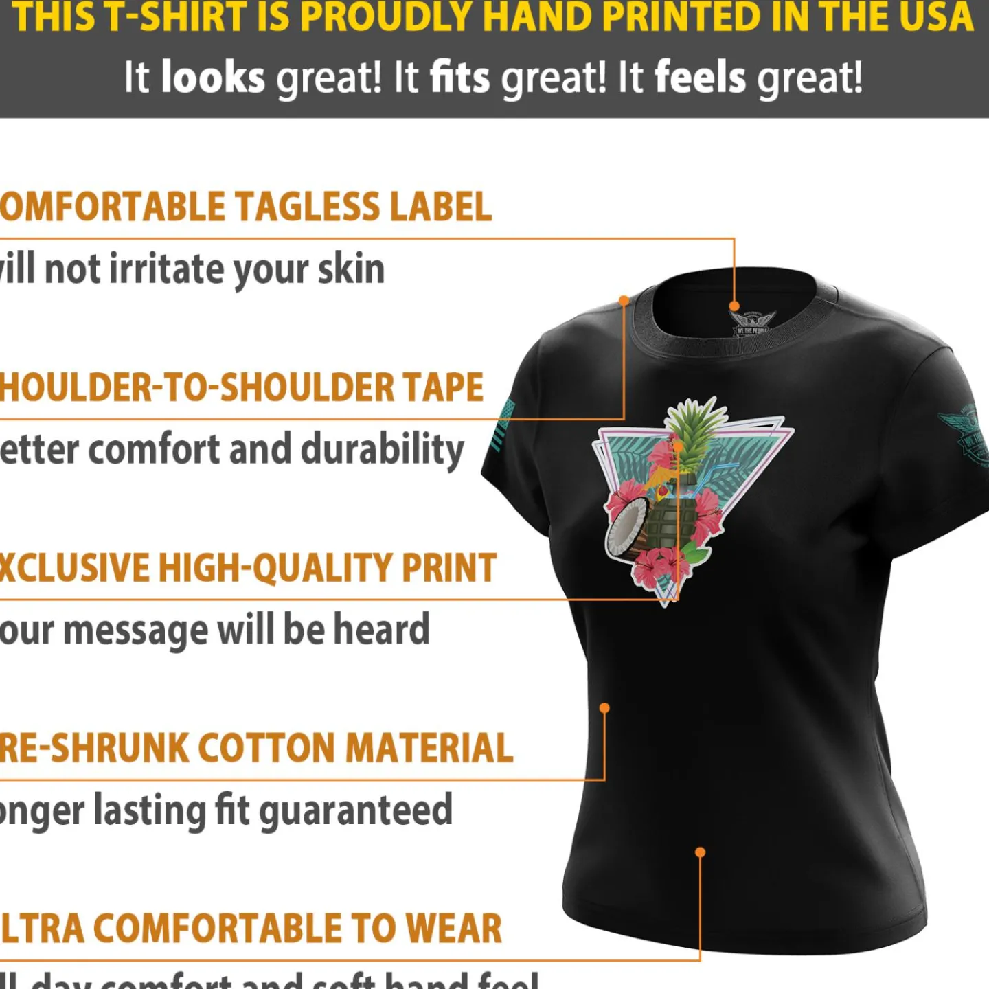 We The People Holsters Pina-Granada Women's Short Sleeve Shirt Black