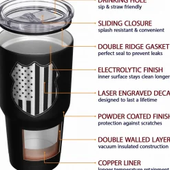 We The People Holsters Police Shield Stainless Steel Tumbler New