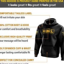 We The People Holsters Rebel Scum Hoodie Black New