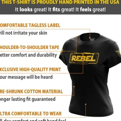 We The People Holsters Rebel Scum Women's Short Sleeve Shirt Black Clearance