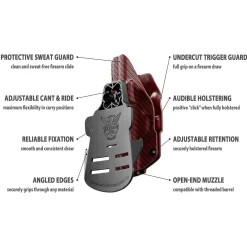 We The People Holsters Red Carbon Fiber Kydex OWB Paddle holster Custom Designed Paddle Outlet