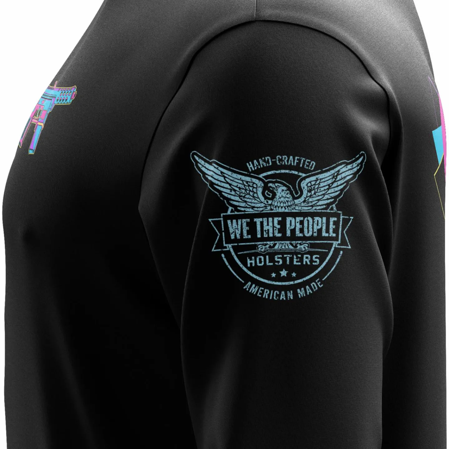 We The People Holsters Retro Wave Tec9 Long Sleeve Shirt Black New
