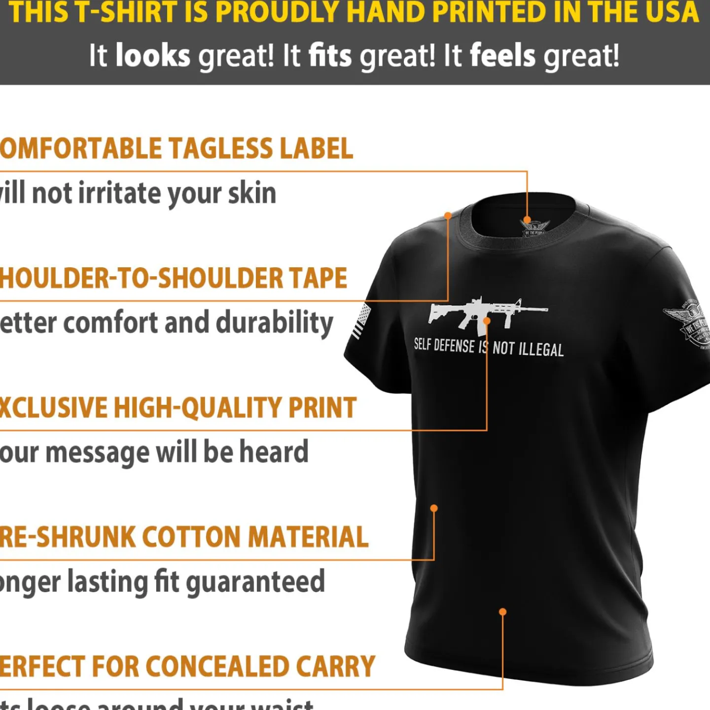 We The People Holsters Self-Defense Short Sleeve Shirt Hot
