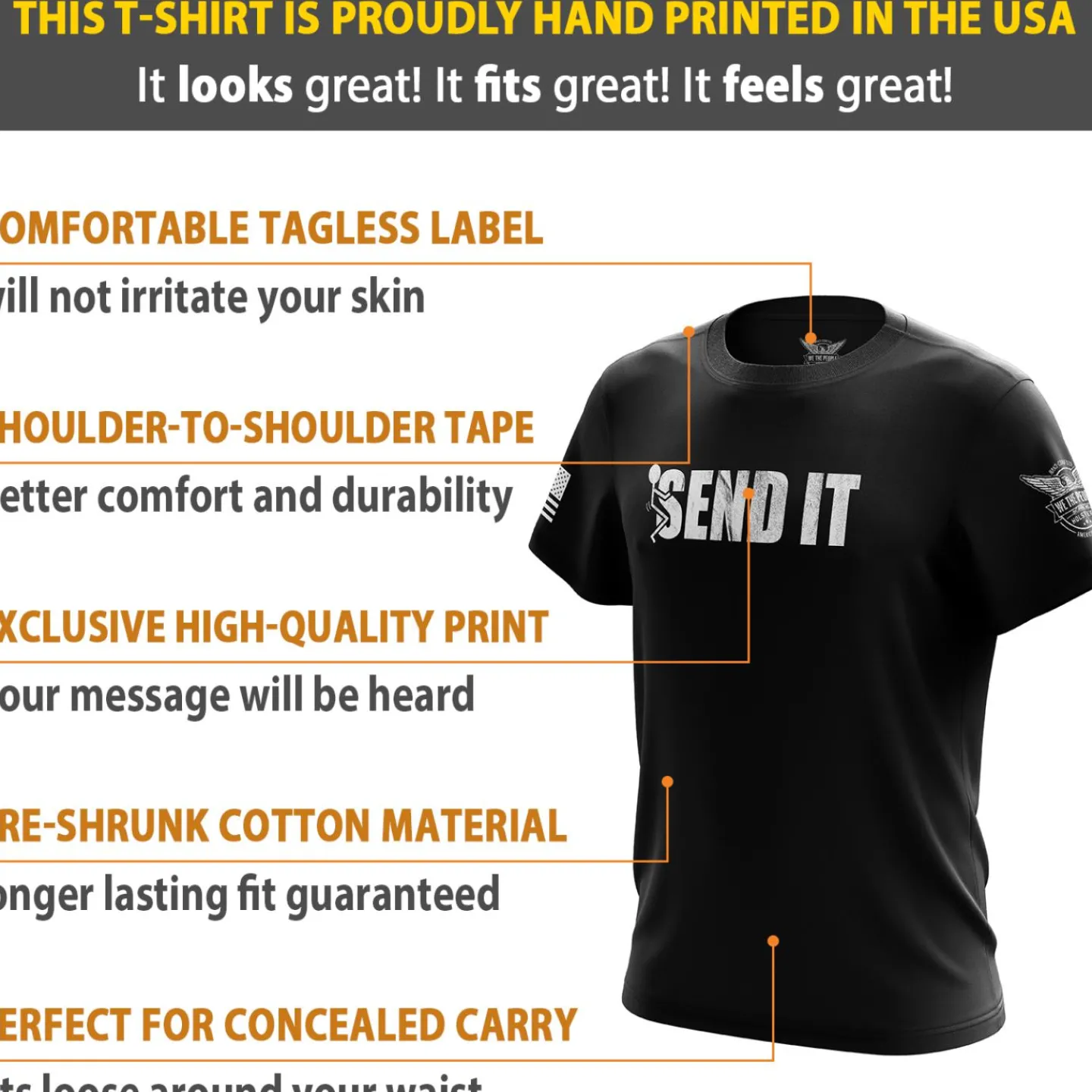 We The People Holsters Send It Short Sleeve Shirt Black Outlet
