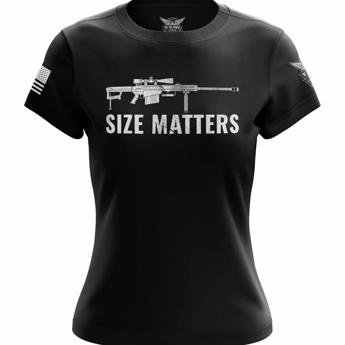 We The People Holsters Size Matters Women's Short Sleeve Shirt Black Clearance