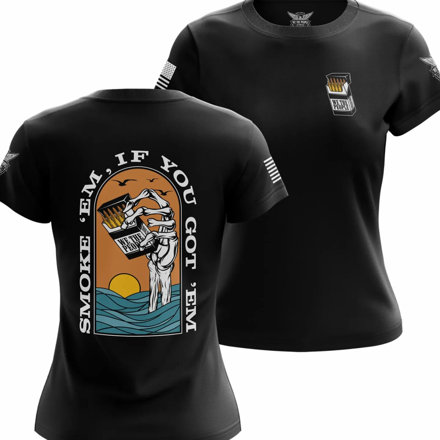 We The People Holsters Smoke 'Em Women's Short Sleeve Shirt Black