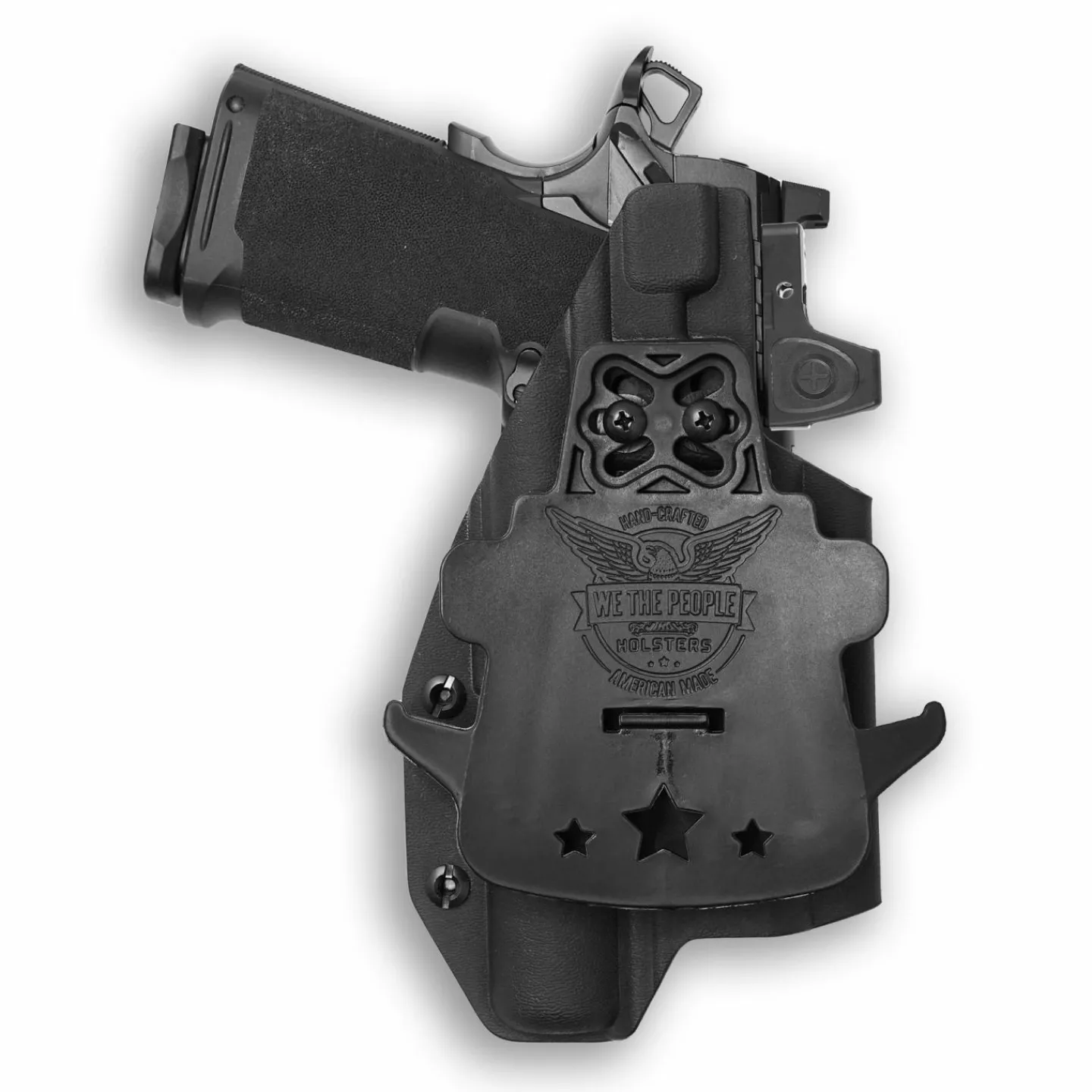 We The People Holsters Springfield 1911 DS Prodigy AOS 4.25" with Surefire X300U-A Light Red Dot Optic Cut OWB Holster Best