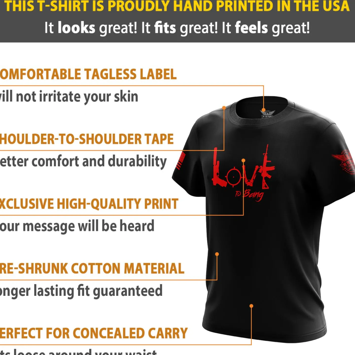 We The People Holsters Tactical Love Short Sleeve Shirt Black Best