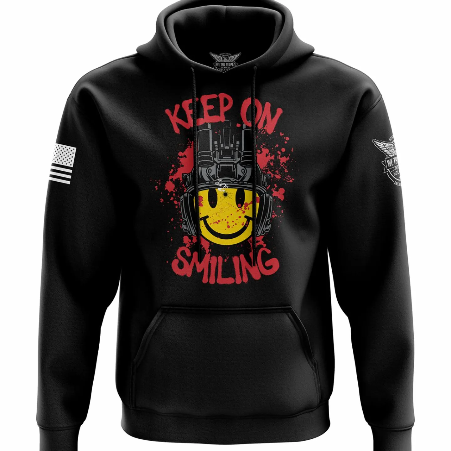 We The People Holsters Tactical Smiley Face Hoodie Black Hot