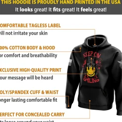 We The People Holsters Tactical Smiley Face Hoodie Black Hot