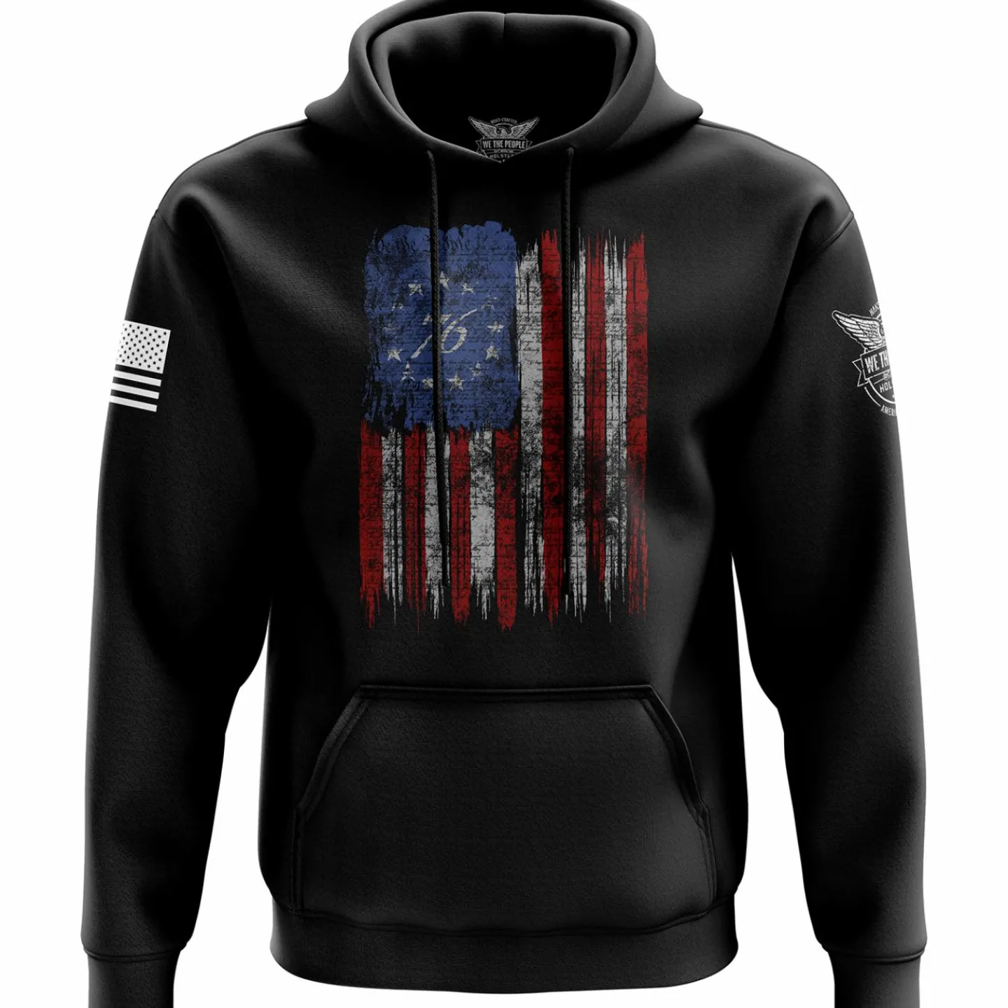 We The People Holsters Tattered '76 Flag Hoodie Black Outlet