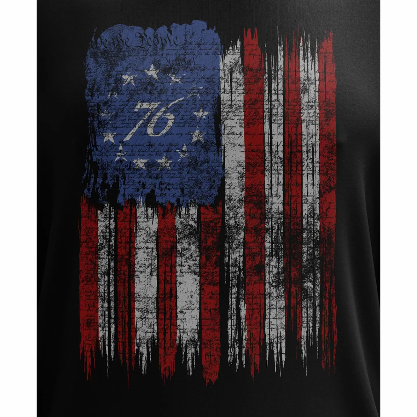 We The People Holsters Tattered '76 Flag Long Sleeve Shirt Black Clearance