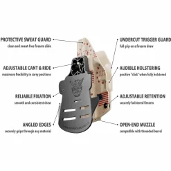 We The People Holsters The Betsy Ross Flag Tribute to Independence Day 1776 Custom Printed Holster - OWB Kydex Holster Sale