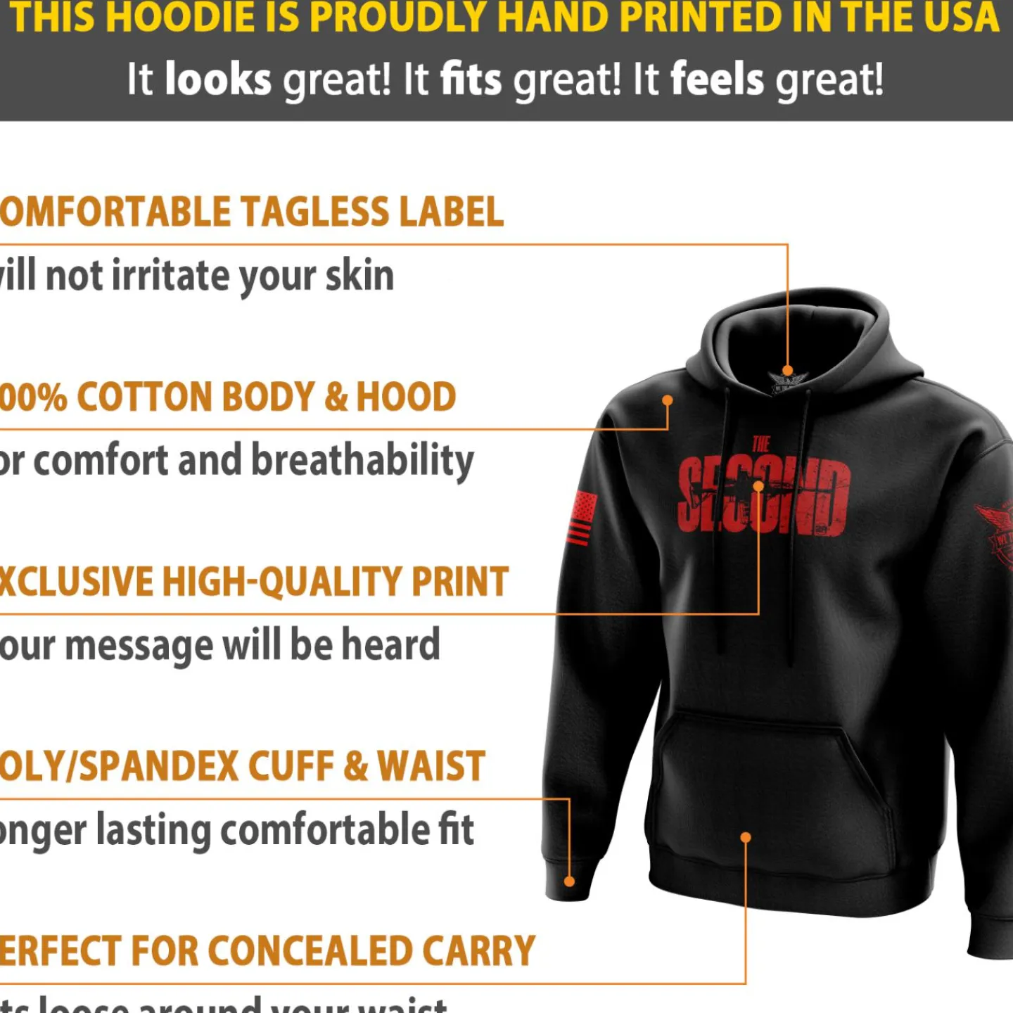 We The People Holsters The Second Hoodie Black Outlet