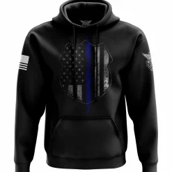 We The People Holsters Thin Blue Line Flag Hoodie Black Outlet