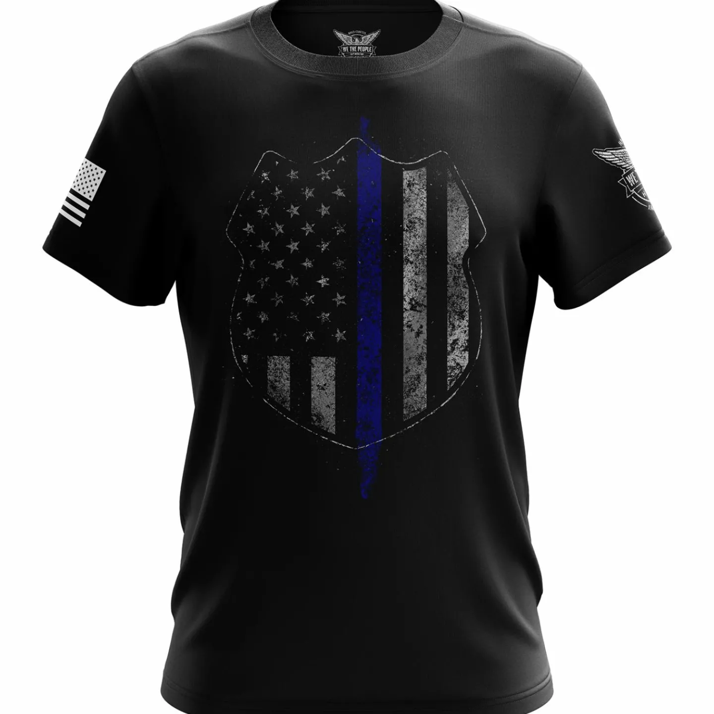 We The People Holsters Thin Blue Line Flag Short Sleeve Shirt Black Discount