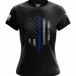 We The People Holsters Thin Blue Line Flag Women's Short Sleeve Shirt Black Best