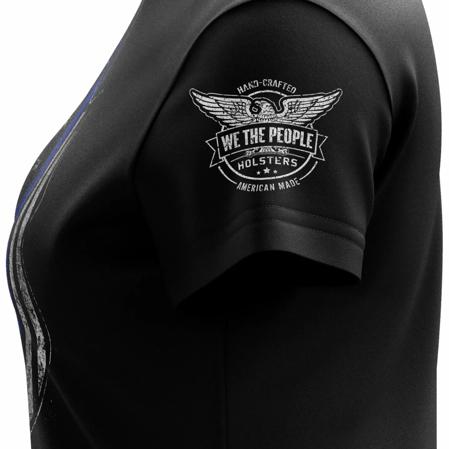 We The People Holsters Thin Blue Line Flag Women's Short Sleeve Shirt Black Best