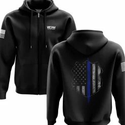 We The People Holsters Thin Blue Line Flag Zip Up Hoodie Black Best