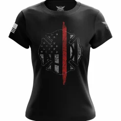 We The People Holsters Thin Red Line Flag Women's Short Sleeve Shirt Black New