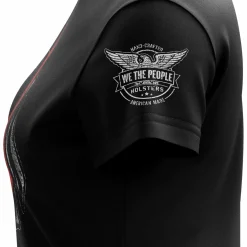 We The People Holsters Thin Red Line Flag Women's Short Sleeve Shirt Black New