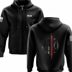 We The People Holsters Thin Red Line Flag Zip Up Hoodie Black Best