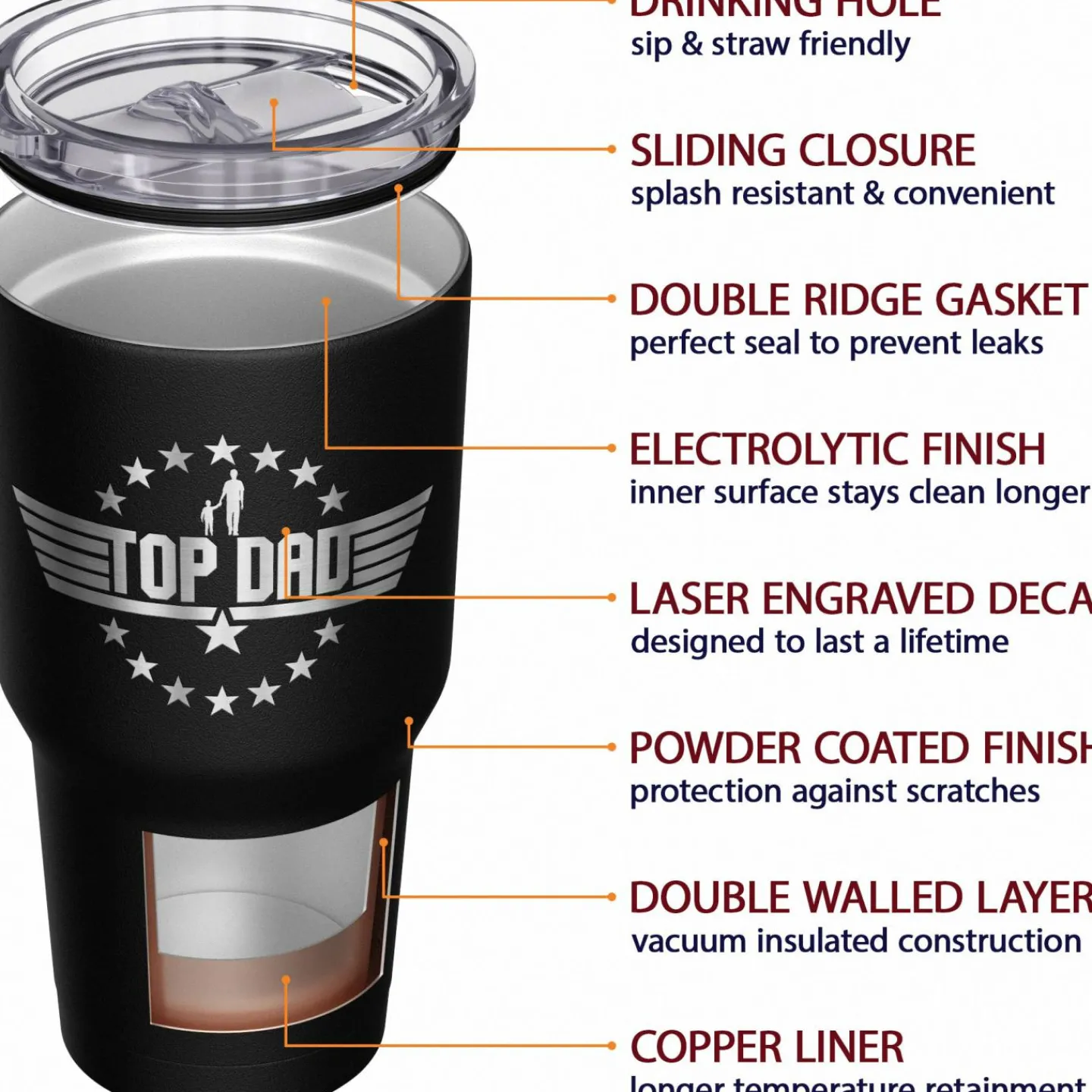 We The People Holsters Top Dad Stainless Steel Tumbler Hot